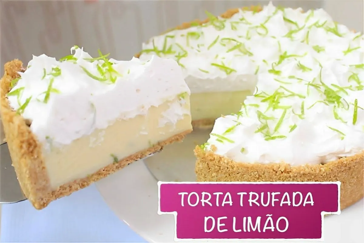 Torta trufada de limão uma sobremesa muito refrescante para