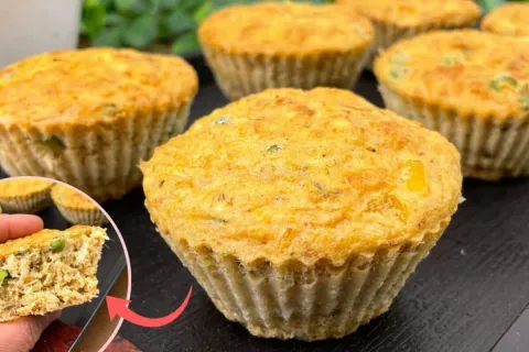 Tortinha de frango fit feita sem glúten e sem leite, com mas