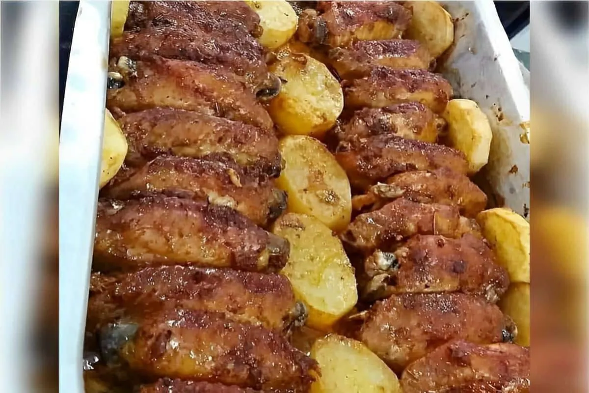 Tulipas no forno com batatas o corte mais delicioso do frang