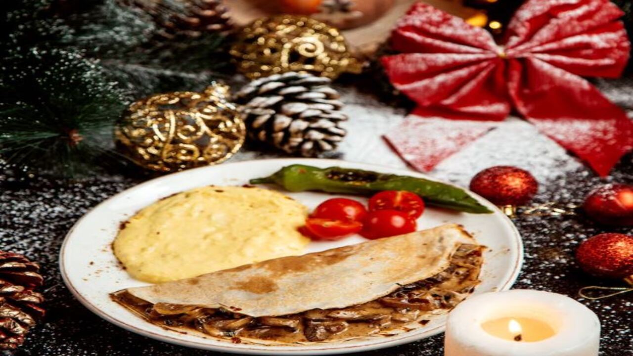 Receita Natalina: Flapjack com Purê e Cogumelos