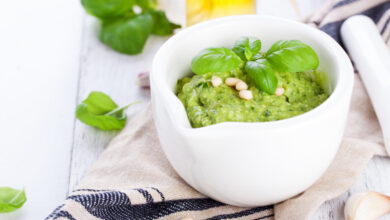 Molho Pesto Tradicional com Manjericão e Parmesão Igual ao das Cantinas Italianas