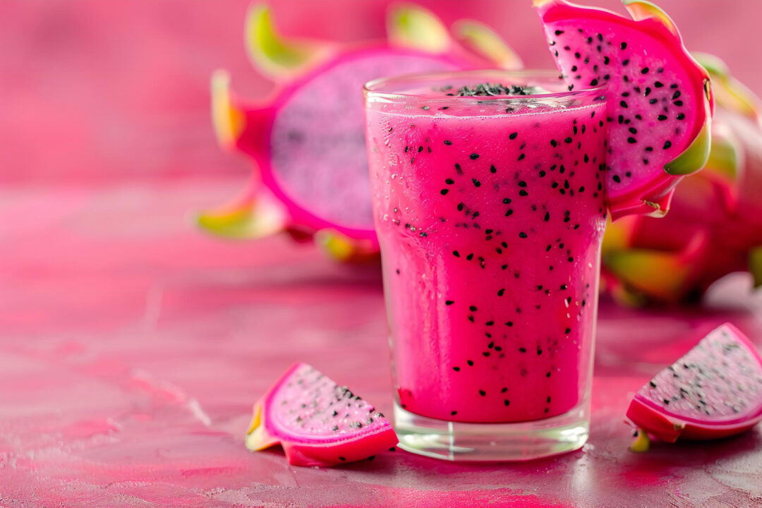 Suco de pitaya refrescante, nutritivo e com cor que encanta
