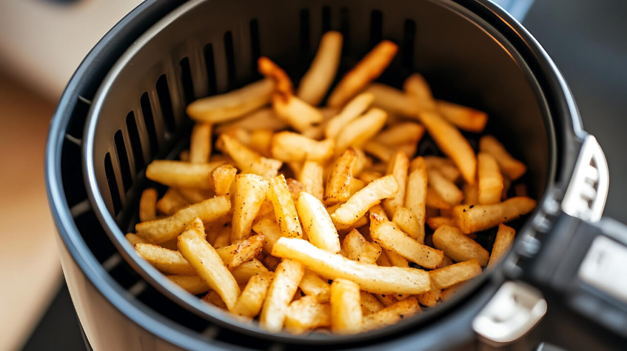 Batata frita na air fryer crocante por fora e macia por dentro como feita em casa