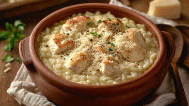 Risoto de Frango Cremoso com Toque de Parmesão Igual ao das Trattorias