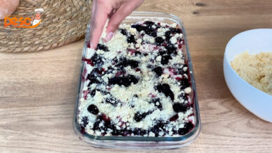 Focaccia Doce com Crumble e Geleia de Mirtilo Receita que Adoç